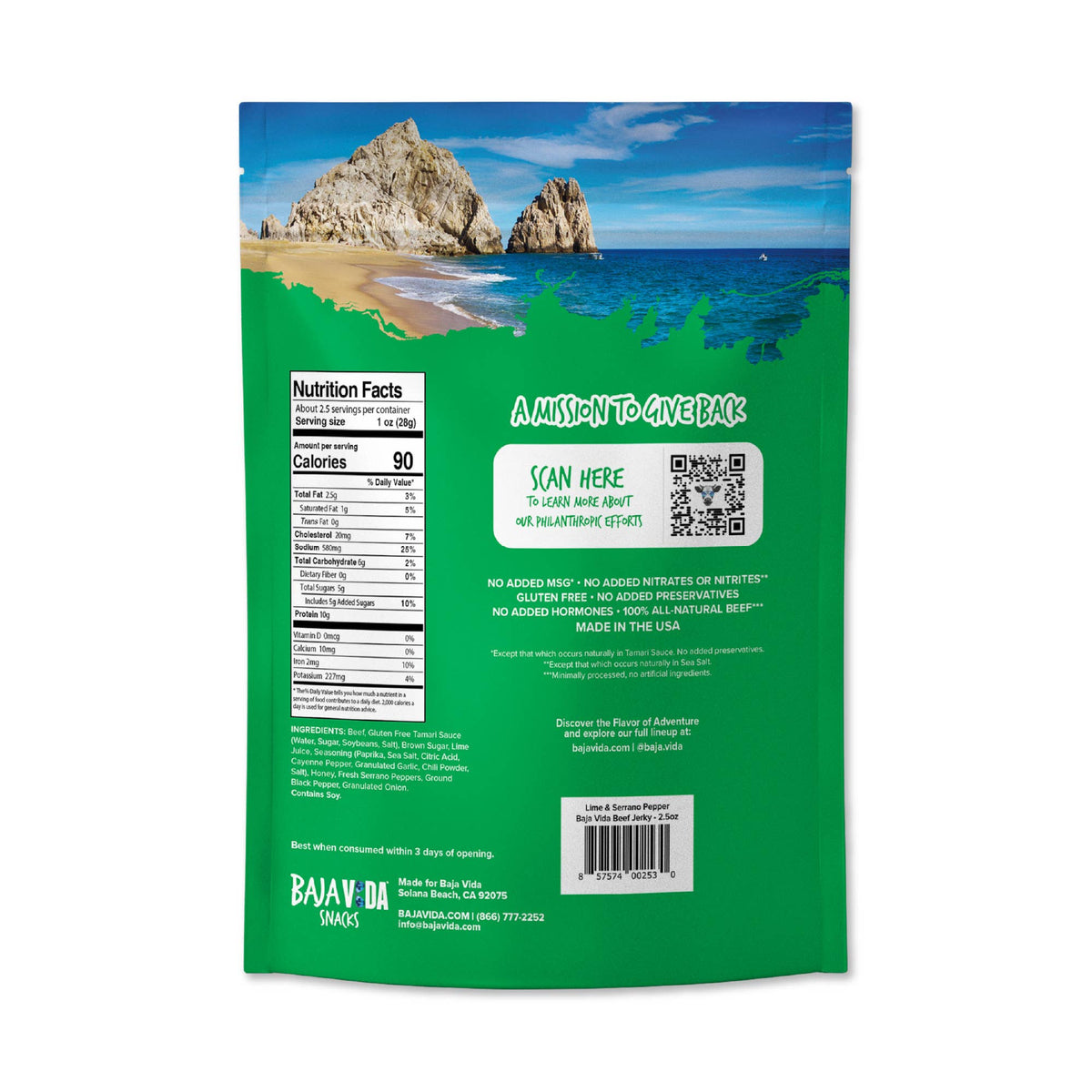 Baja Vida Beef Jerky - Lime & Serrano Pepper