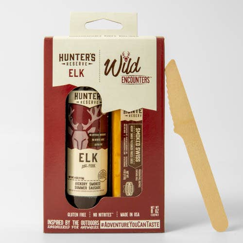 Elk Summer Salami & Smoked Swiss Cheese in a Wild Encounters Gift Box