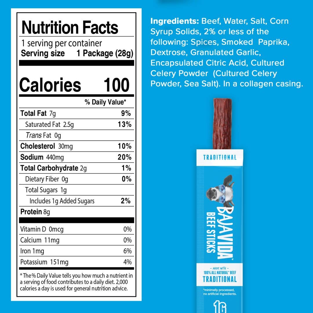 Baja Vida Beef Sticks - Traditional