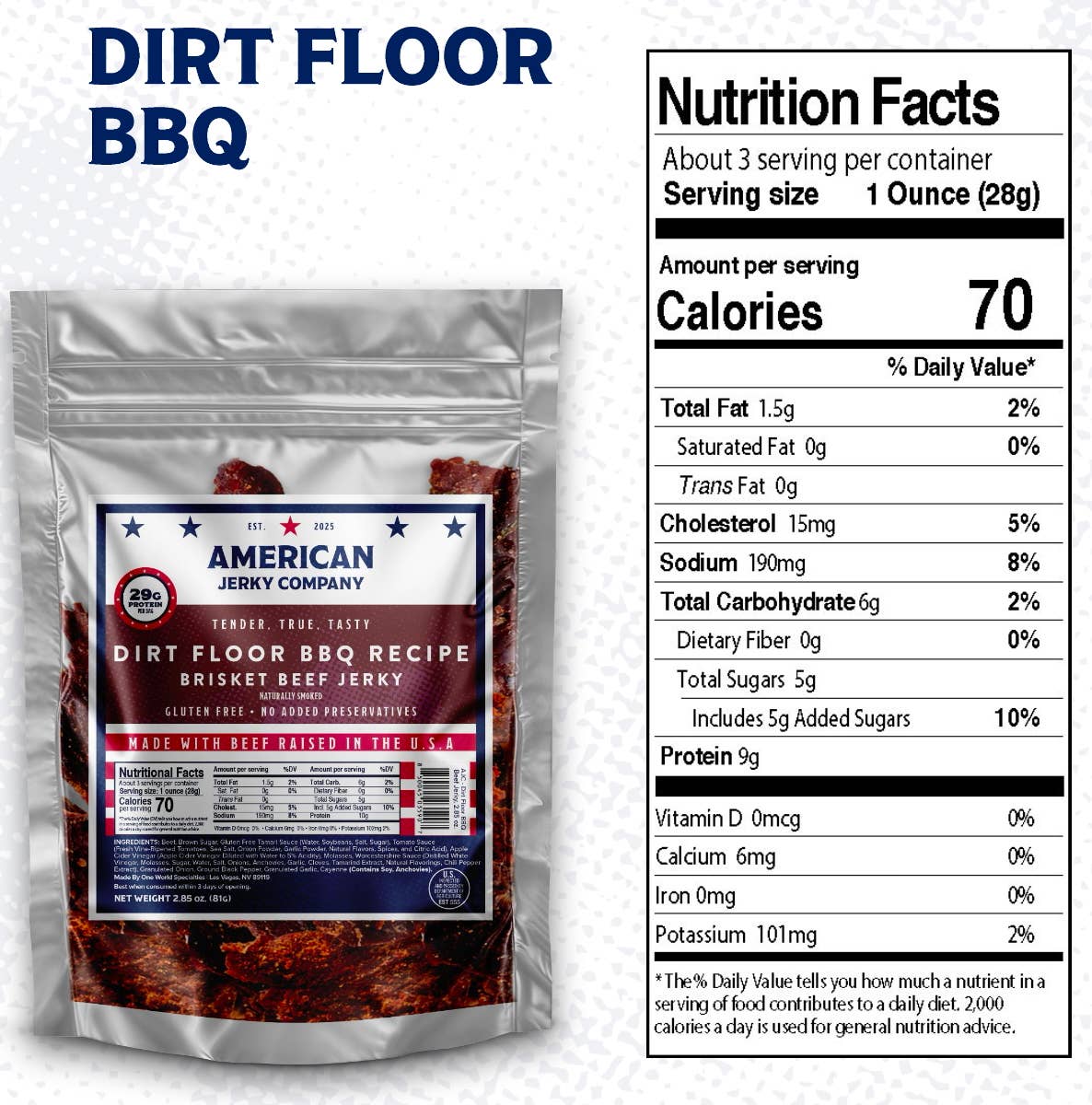 Dirt Floor BBQ Brisket Jerky