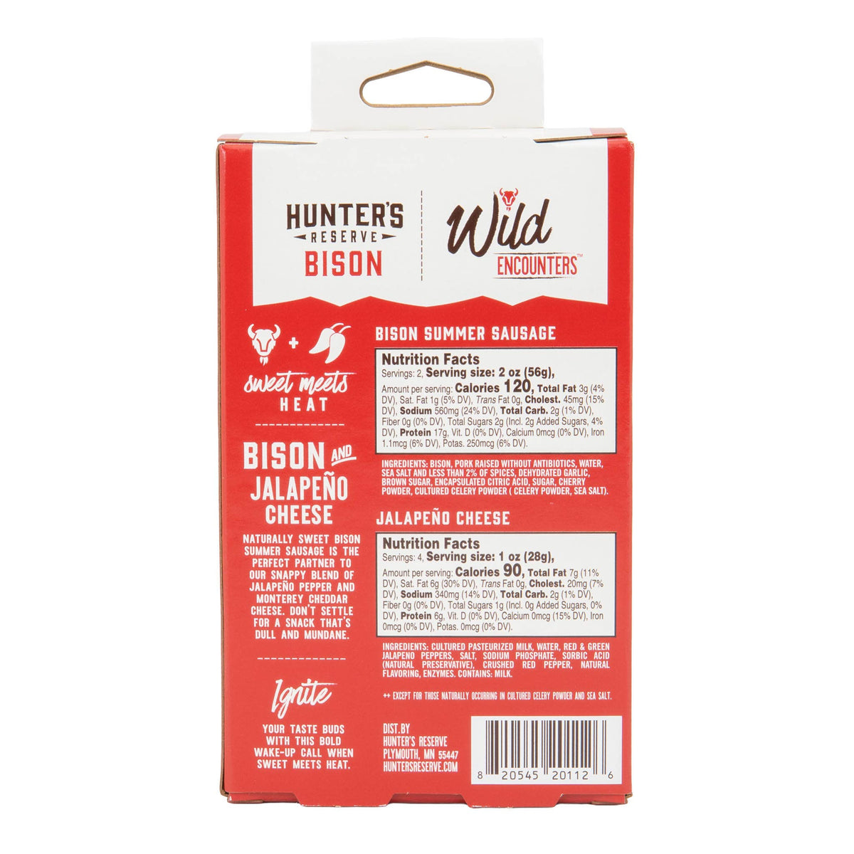 Bison Summer Salami & Jalapeno Pepper Cheese in Wild Encounters Gift Box