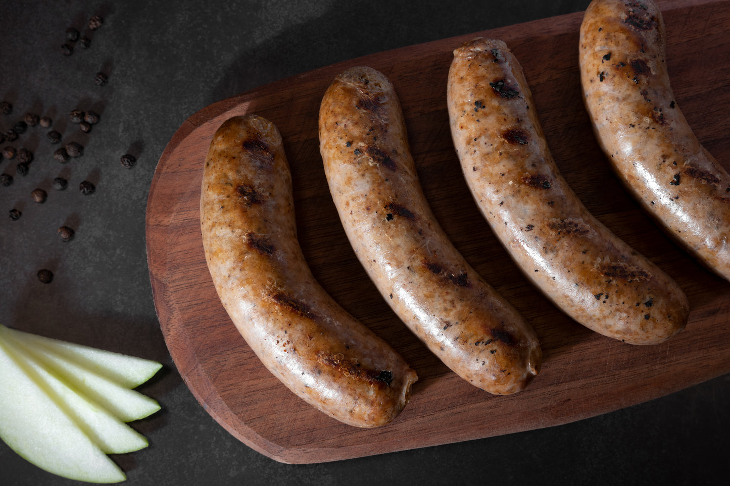 Elk Sausage w/ Apples, Pears & Port Wine
