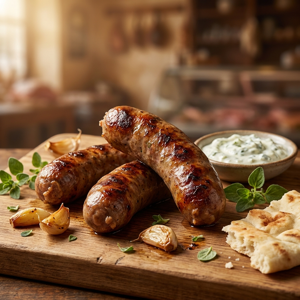 Lamb Sausage ~ "Gyros Style" made with Oregano & Roasted Garlic