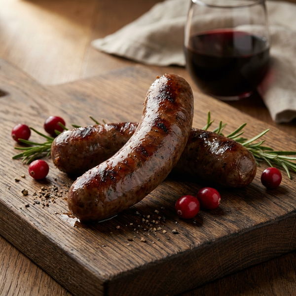 Wild Boar Sausage ~ made with Cranberries and Shiraz Wine