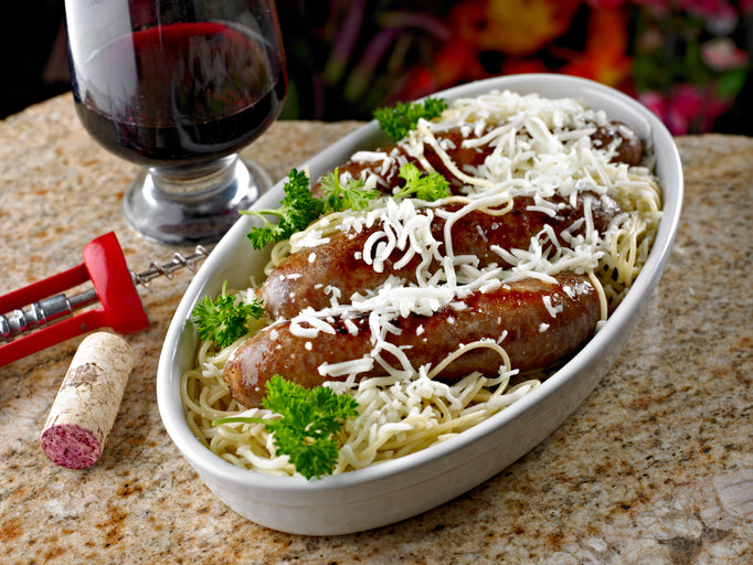Venison Sausage with Demi Glace & Red Wine