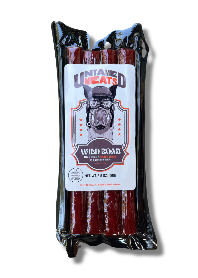 Wild Boar w/ Bacon & Whiskey Snack Sticks