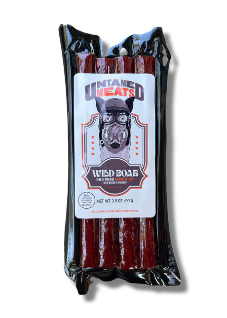 Wild Boar w/ Bacon & Whiskey Snack Sticks