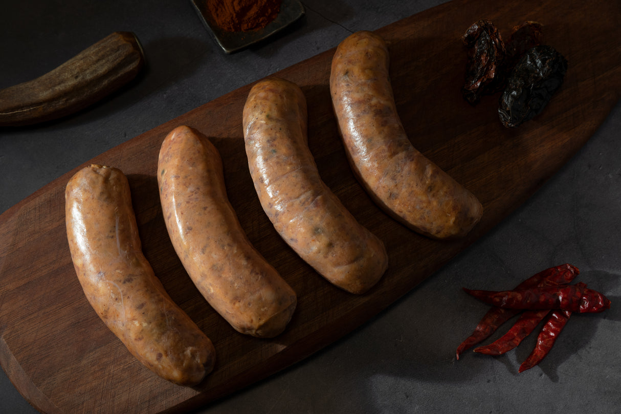 Wild Boar Sausage W/ Spicy 3 chilies | 4 / 3 oz. links